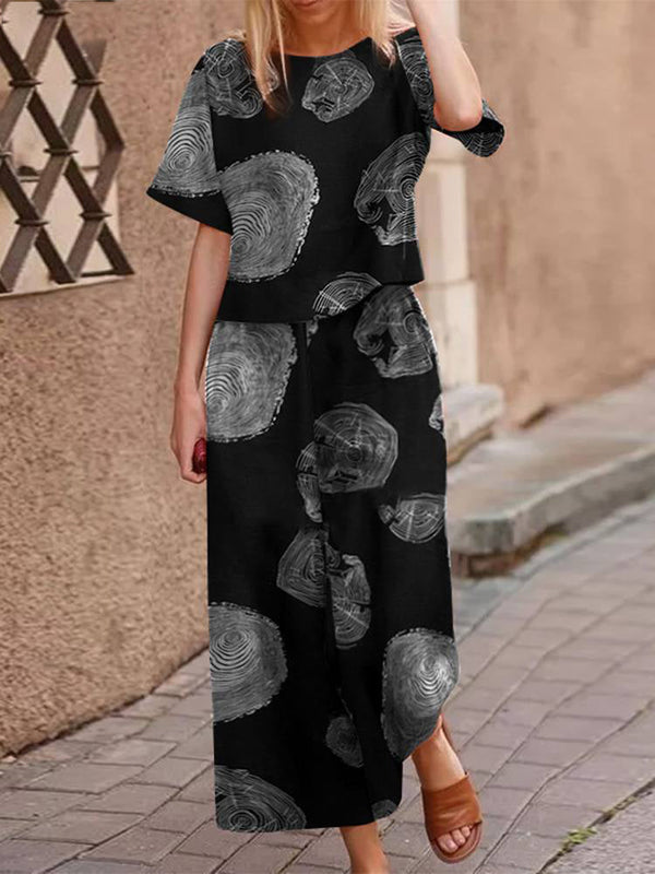 Ensemble boho 2 pièces pour femmes - tenue légère à imprimé floral pour un quotidien stylé - élégant et polyvalent