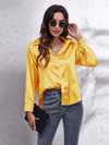 Blouse en satin pour femmes - haut élégant à manches longues pour un look chic décontracté