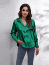 Blouse en satin pour femmes - haut élégant à manches longues pour un look chic décontracté