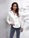 Blouse en satin pour femmes - haut élégant à manches longues pour un look chic décontracté