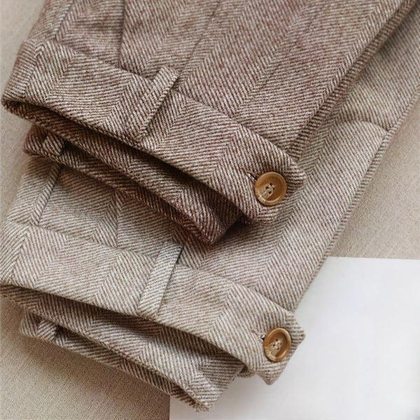Pantalons ajustés - élégance féminine en style herringbone