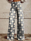 Pantalons larges fleuris - jeans imprimés vibrants pour femmes