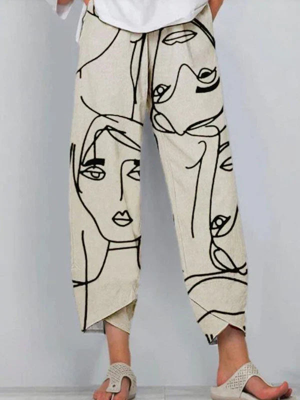 Pantalons lounge artistiques - design abstrait pour femmes