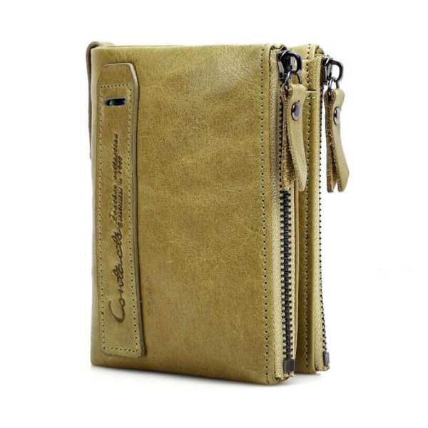 Portefeuille en similicuir (PU) - petit porte-monnaie à double fermeture éclair pour femmes