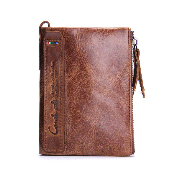 Portefeuille en similicuir (PU) - petit porte-monnaie à double fermeture éclair pour femmes