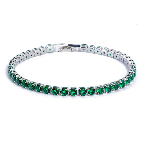 Bracelet de tennis en strass (acrylique) pour femmes - finition argentée et dorée sophistiquée