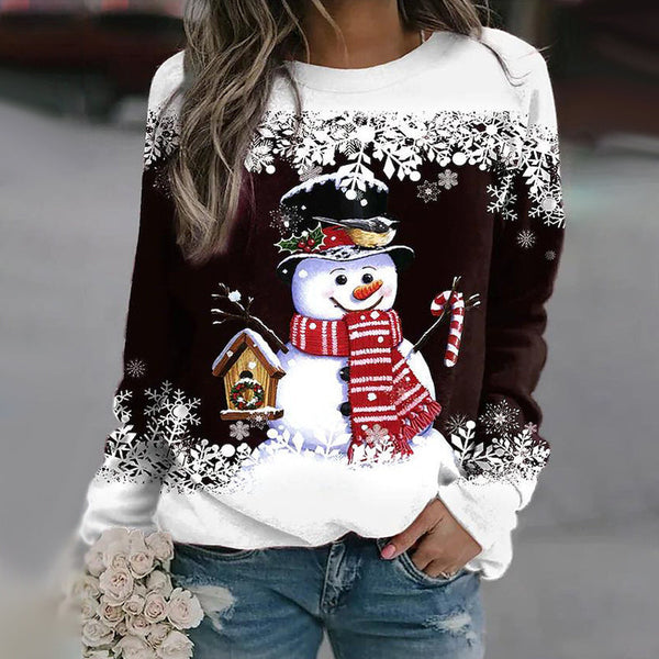 Pull bonhomme de neige - sweater festif pour femmes