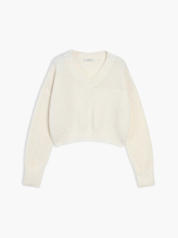 Pull court en tricot - sweat v-neck tendance pour femmes