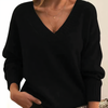 Pull en maille douce à col en v pour femme - élégant et douillet
