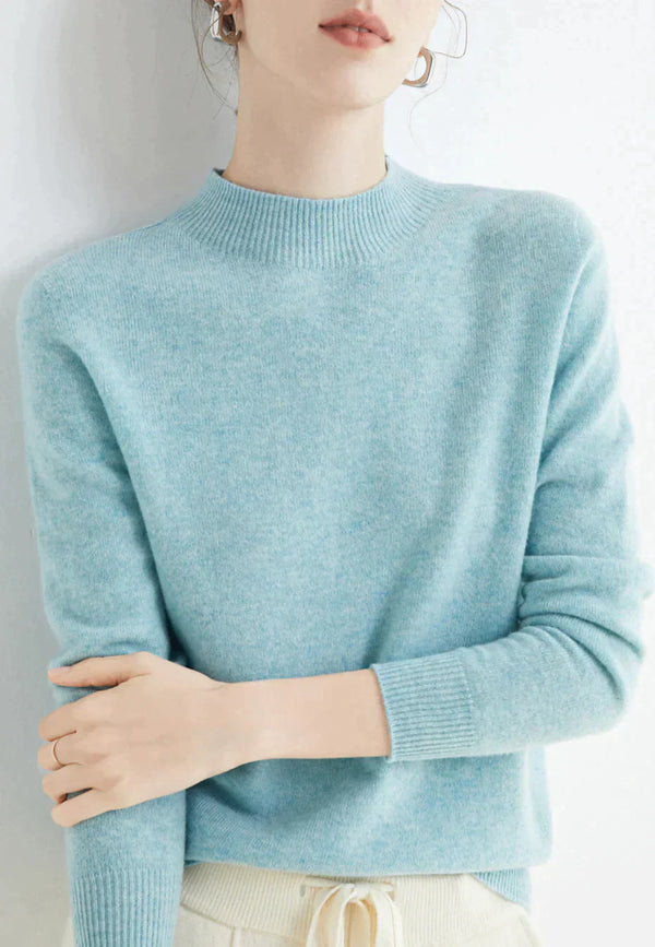 Pull en maille douce - doux pullover pour femmes à col montant