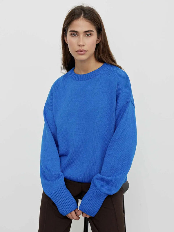 Pull en maille douce - pull tricoté oversize crème pour femmes