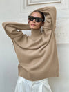 Pull en maille à col roulé - sweat oversized chic pour femmes