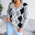 Pull en maille argyle - jumper tendance à col en v pour femmes