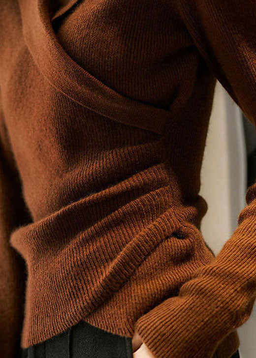 Pull en maille - élégant pull marron pour femmes