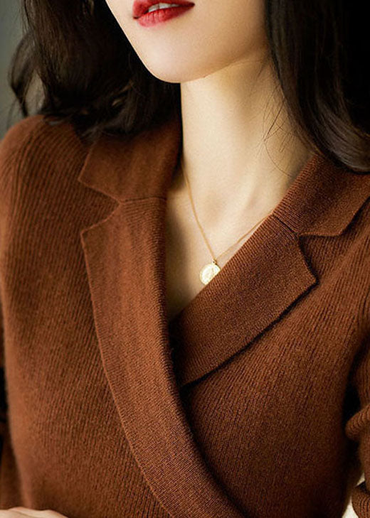 Pull en maille - élégant pull marron pour femmes