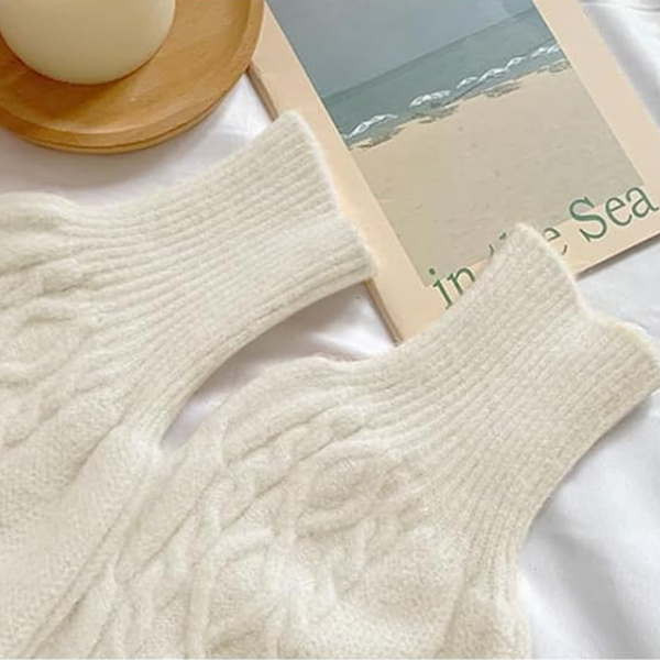 Pull en maille torsadée pour femmes - haut élégant à col rond