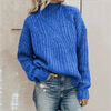 Pull en tricot épais - élégant sweater à col roulé pour femmes