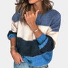 Pull rayé - top tricoté élégant pour femmes avec design à blocs de couleurs