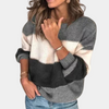 Pull rayé - top tricoté élégant pour femmes avec design à blocs de couleurs