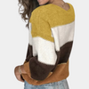 Pull rayé - top tricoté élégant pour femmes avec design à blocs de couleurs