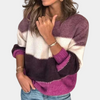 Pull rayé - top tricoté élégant pour femmes avec design à blocs de couleurs