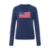 Pull tricoté avec drapeau américain - pull casual bleu marine pour femmes