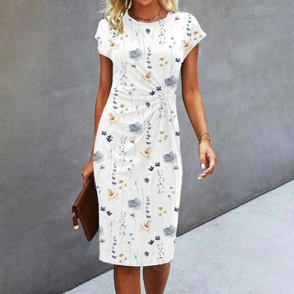Robe à fleurs - charmante robe blanche d'été pour femmes