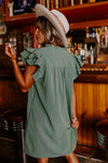 Robe à manches volantées - vert brume intemporelle pour toutes les occasions