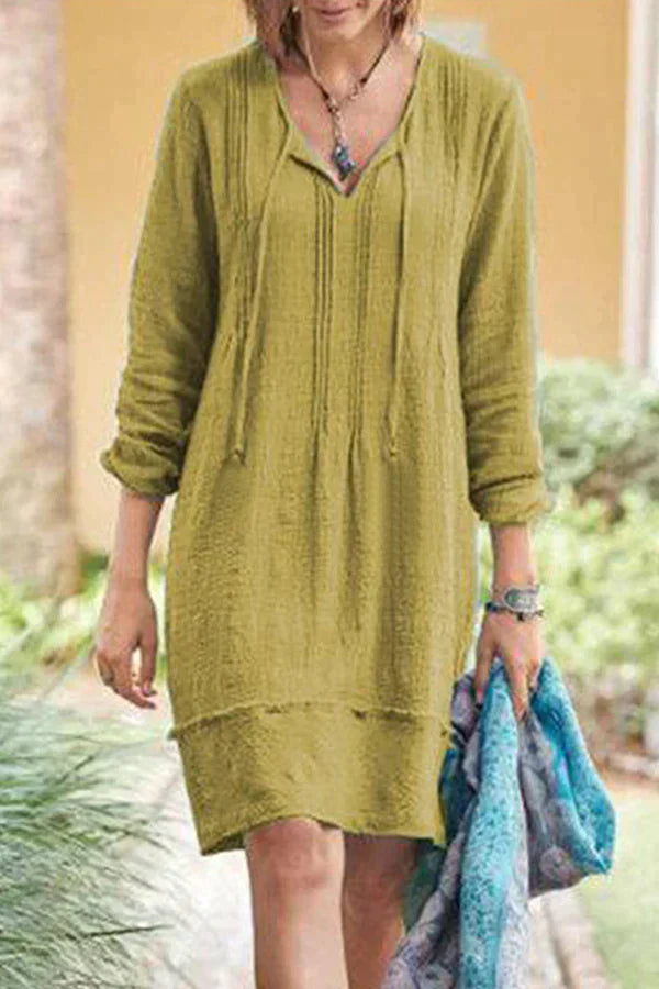 Robe d'été femme - robe légère à manches longues décontractée