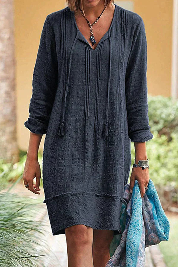 Robe d'été femme - robe légère à manches longues décontractée