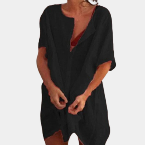 Robe d'été légère à boutonner - cover-up de plage pour femmes