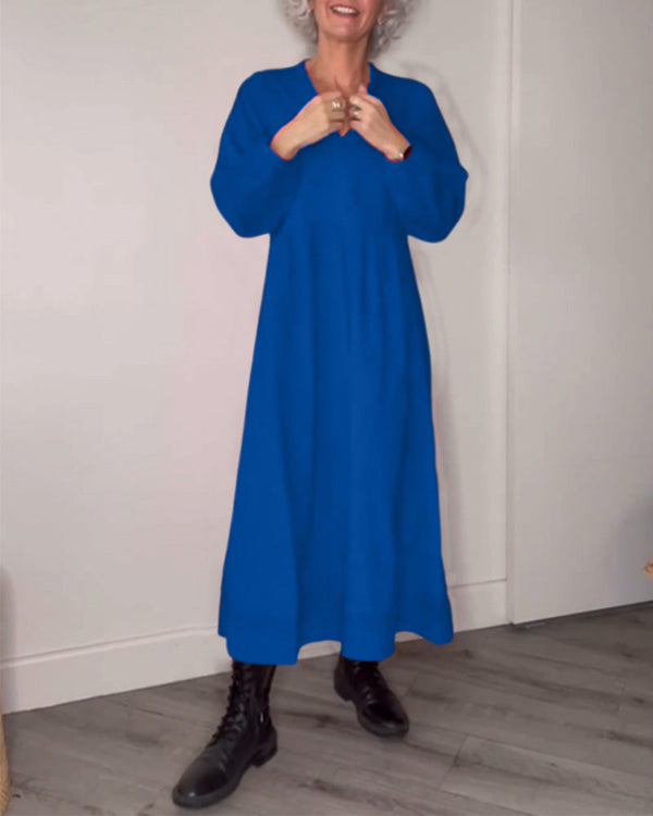 Robe longue à manches longues - élégante robe maxi pour femmes