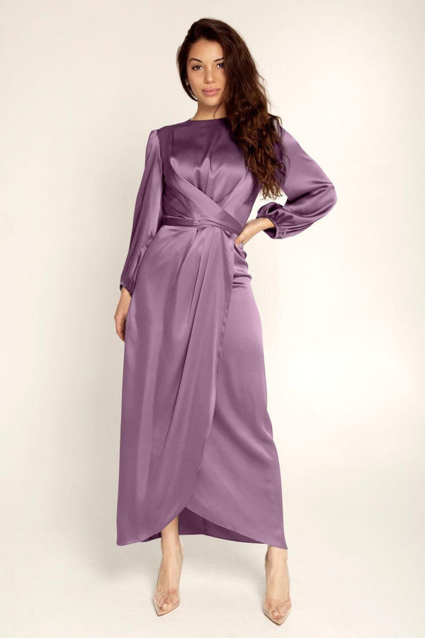 Robe longue en satin - élégante robe de soirée pour femmes