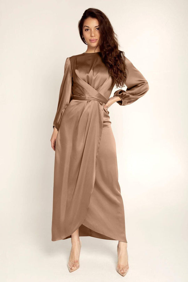 Robe longue en satin - élégante robe de soirée pour femmes