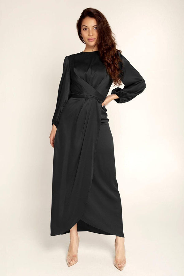 Robe longue en satin - élégante robe de soirée pour femmes