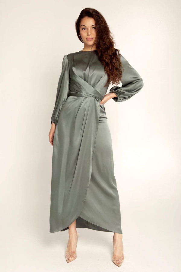 Robe longue en satin - élégante robe de soirée pour femmes
