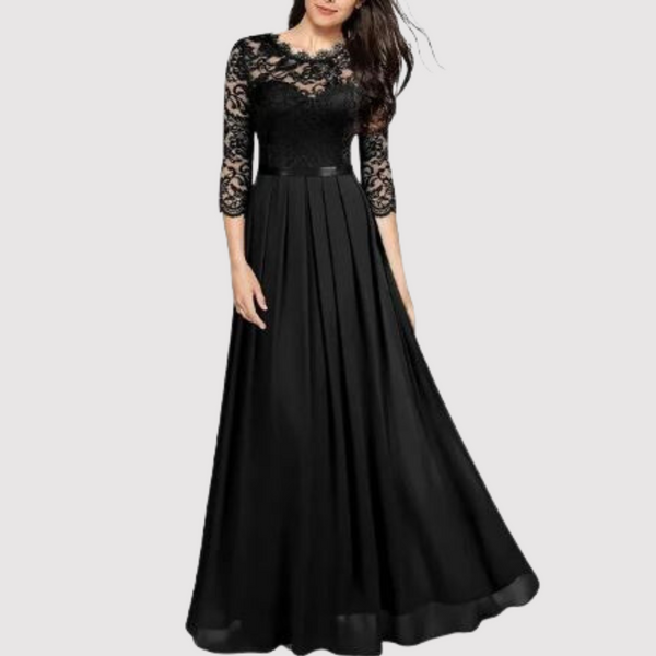 Robe maxi avec détails en dentelle pour toutes les occasions
