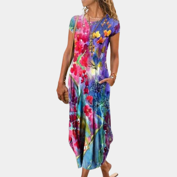 Robe maxi - robe longue pour femmes au motif exquis