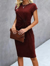Robe midi - chic avec nœud twist pour femmes