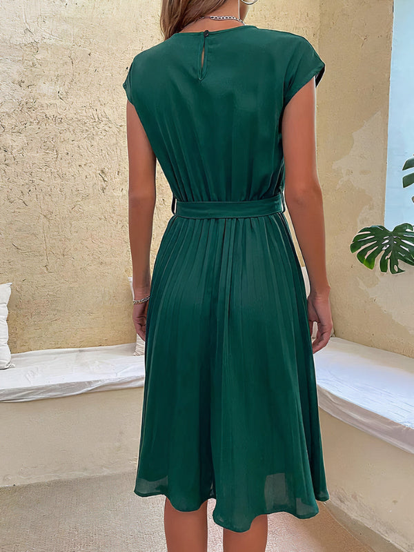 Robe midi plissée - élégante robe d'été pour femmes