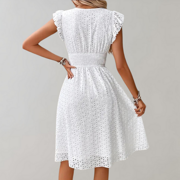 Robe midi - sublime robe d'été blanche pour femmes