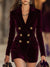 Robe mini blazer femme en velours rouge ankola - élégance assurée