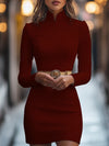 Robe mini élégante à col mandarin avec ceinture - chic pour femmes