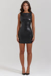 Robe mini en similicuir (PU) bodycon - élégance noire pour vos soirées