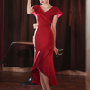 Robe rouge élégante - robe de soirée chic pour femmes