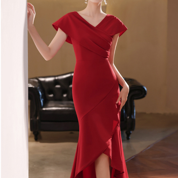 Robe rouge élégante - robe de soirée chic pour femmes