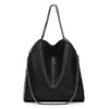 Sac tote en similicuir (PU) - sac à main noir élégant pour femmes