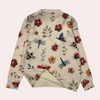 Sweatshirt brodé fleurs - pull tendance pour femmes avec abeilles et fleurs