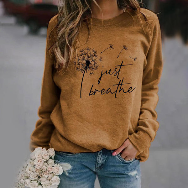 Sweatshirt - haut décontracté pour femmes avec imprimé pissenlit