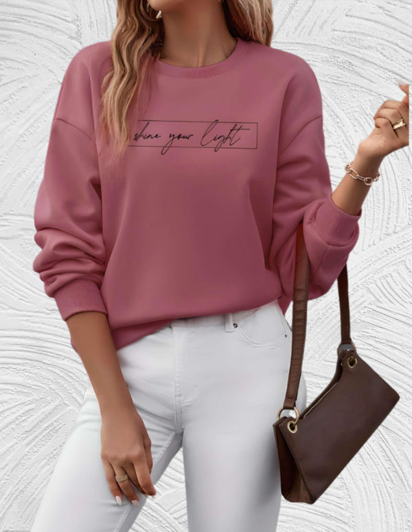 Sweatshirt oversize - 'éclaire ton chemin' pour femmes